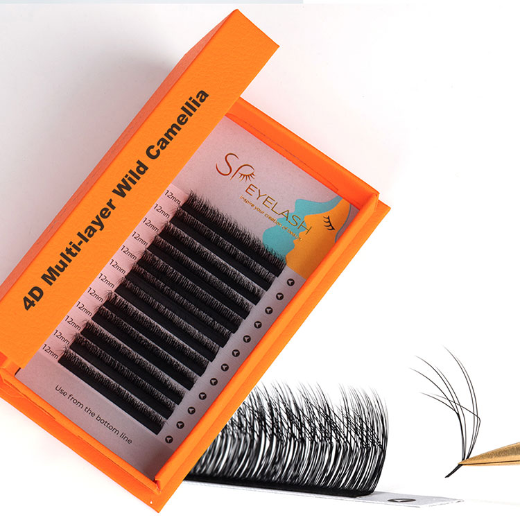 Multi-layer 4D fluffy camellia wistpy lashes တိုးချဲ့မှု