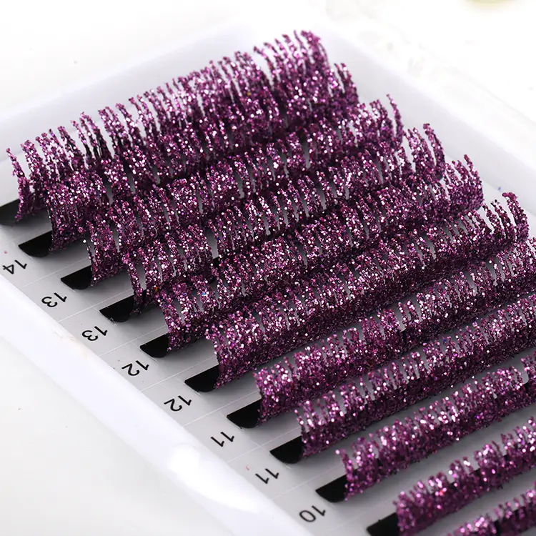 ခရမ်းရောင်တောက်ပမှု lashes extension ကို